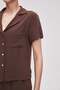 Women's Plain Half-Sleeve Button-Front Top - 4