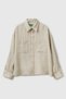 Women's Stone 100% Linen Off-Shoulder Boxy Fit Shirt