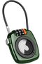 Smart Tracking Compatible Luggage Lock, 3 Digit Combination with Steel Cable and Alloy Protective Case, Dual Security for Suitcase Backpack and Travel Bags, Green