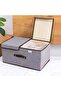 Cloth Foldable Storage Box with Lid, Durable, Linen Fabric, Foldable & Stackable Storage Bins for Cl - 7