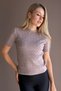 Crew Neck Hair Braided Glittery Soft Textured Blouse - 3