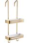 Over The Shower Door Caddy Organizer Rack with Hooks and Storage Basket Rust Proof Hanging Shower Or