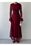 Women's Lace Detailed Spanish Sleeve Lined Midi Dress - 6