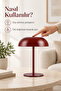 Burgundy Cork Table Lamp Decorative Modern Lampshade Nightstand Study Desk and Living Room Lamp - 6
