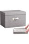 Uoexziyi Storage Bins with Lids,Large Collapsible Foldable Linen Fabric Storage Boxes with Two Handl