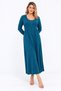 Women's Plus Size, Petrol, Ribbed Stitching Detail, Cotton Fabric Home Dress 65N39632 - 4