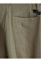 Khaki Loose Fit Linen Look Men's Shorts - 8
