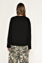 Orelle Women's Organic Cotton Long Sleeve Black Blouse - 6