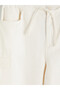 Xside Ecru Elastic Waist Men's Cargo Shorts - 7