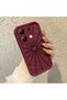 Redmi Note 13 4g Compatible Heart Spider Web Case, Burgundy Ground Air Line Motif - 2