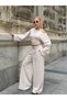 One-Shoulder, Low-Cut, Loose-Sleeved Two-Piece Set