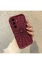 Samsung Galaxy S24 Fe Compatible Heart Spider Web Case, Burgundy Ground Air Line Motif - 2