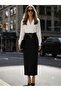 Women's Long Sleeve Double Breasted Collared Beltless Long Crepe Dress - 2