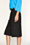 Verve Women's Pleated Woven Fabric Bermuda Black Trousers - 4