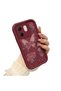 Infinix Hot 50I Compatible Rose Butterfly Case, Burgundy Background Romantic Heart Line Motif
