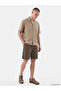 Xside Brown Relax Fit Gabardine Men's Shorts - 2