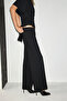 Argie Women's Asymmetrical Cut Top and Wide-Leg Pants Black Top and Bottom Set - 5