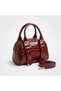 Mini Burgundy Shiny Patent Leather Women's Handbag and Crisscross Straps Bag CANEDR08 - 4