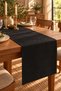 Black Runner Bohemian Tablecloth 100% Linen Decorative Wedding Party Promise Engagement Decoration Hotel - 2