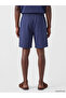 Xside Purple Regular Fit Linen Look Men's Shorts - 4
