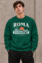 Men's Roma Italia Written and Printed Crew Neck Casual Regular Fit Sweatshirt