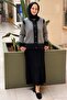 Gradient Knitwear Cardigan with Stone Buttons on the Front - 4