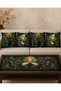 Far East Inspired Peacock and Crane Pattern Digital Printed Set of 4 Throw Pillow Covers + Gift Table Runner - 3