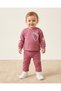 Baby Girl Seasonal Detailed Heart Printed 6-9-12-18-24 Months 2 Thread Top and Bottom Set