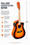Acoustic Electric Guitar, 6-String Cutaway Semi Acoustic Guitar with Onboard Controls - 2