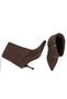 Women's Bitter Brown Suede Pointed Toe Folded Calfskin Heeled Boots (7.5 cm) - 4