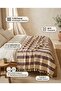 100% Cotton Karatezgah Woven Double Pique 200X240 cm Checkered Fringed Tv Blanket Sofa Shawl - 2