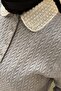 Pearl Embroidered Collar Knitted Patterned Knitwear Tunic - 4