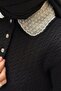 Pearl Embroidered Collar Knitted Patterned Knitwear Tunic - 4