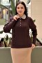 Pearl Embroidered Collar Knitted Patterned Knitwear Tunic