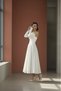Strapless Long Fake Sleeve Evening Dress Flared Skirt Zipper Wedding Marriage Engagement Event Graduation Dress - 3