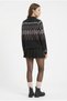 Women's Premium Knitwear Black Patterned Half Turtleneck Sweater - 2