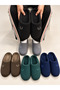Men's Soft Striped Men's Plush Furry Indoor Slippers Winter Non-Slip Sole Dowry Bundle Slippers - 5