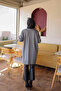 Gray Cold Yarn Knitwear Tunic with Cufflinks - 4