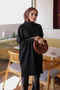 Black Cold Yarn Knitwear Tunic with Cufflinks - 4