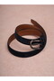 100% Genuine Suede Leather Classic Antique Nickel Buckle Belt 3 cm - 7