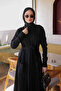Black Pocketed Long Mercerized Knitwear Cardigan - 3