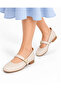 Knitted Patterned Straw-Look Buckle Strap Blunt Toe Mary Jane Ballerina Ballet Casual Comfortable Non-Slip Sole Shoes - 6