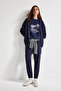 Relax Fit Thick Navy Blue Women's Jacket C1809Ax/Nv251 - 2