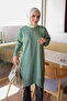 Mint Green Cold Yarn Knitwear Tunic with Cufflinks