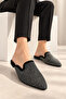 Women's Shiny Stone Detailed, Pointed, Closed-Toe House Slippers