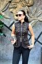 Hakim Collar Gold Button Detailed Zippered Vest Sun500 - 4