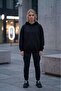 Black Unisex Mental Clarity Printed Hooded Oversize Patterned Fabric Sports Sweatshirt Hzlkapbas21Ssweat - 3