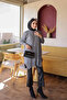 Gray Cold Yarn Knitwear Tunic with Cufflinks - 2