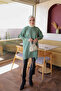 Mint Green Cold Yarn Knitwear Tunic with Cufflinks - 3