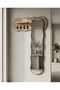 Modern Wall Mirror with Wooden Frame and Shelf